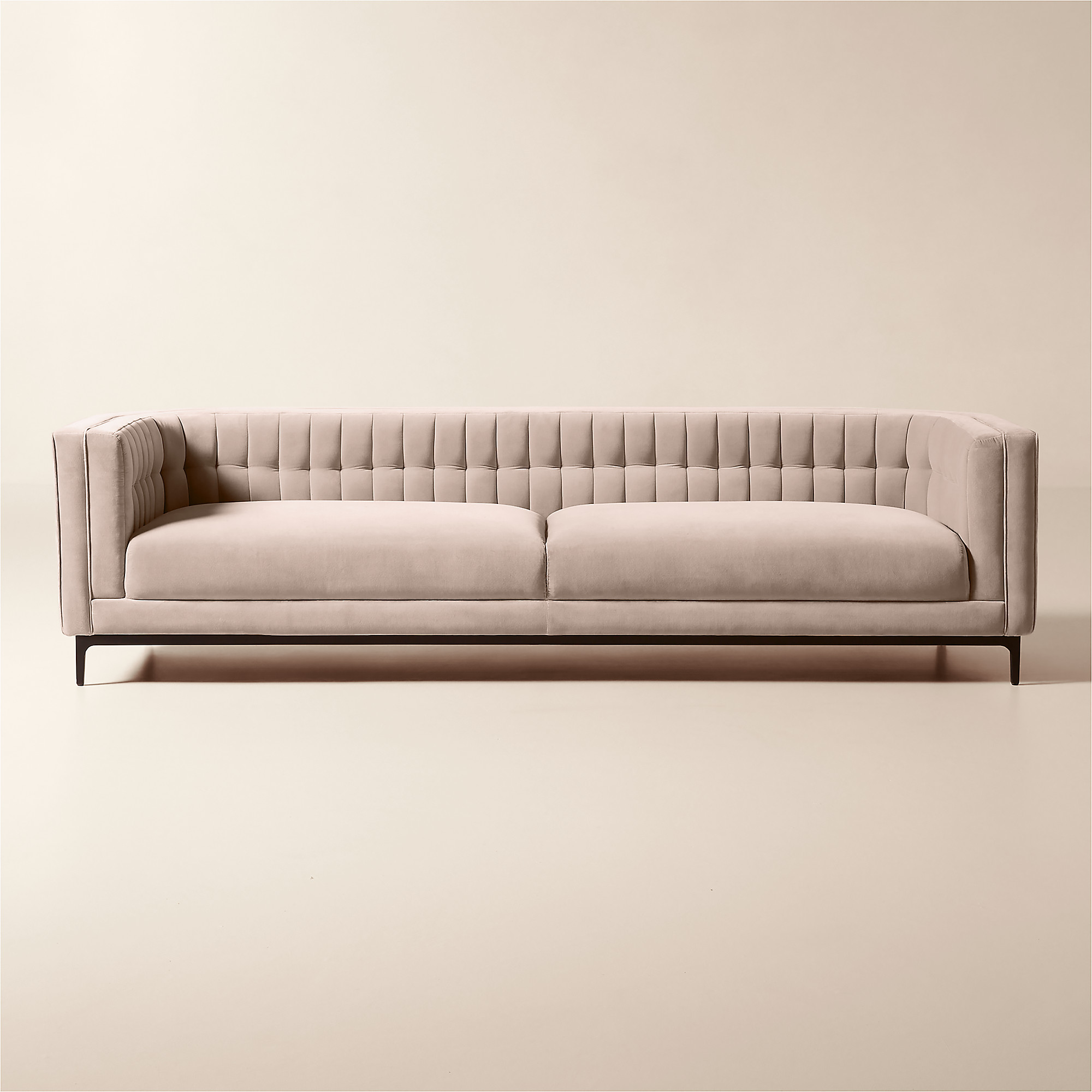 Ambroise 104.75" Light Taupe Velvet Sofa + Reviews | CB2 | CB2