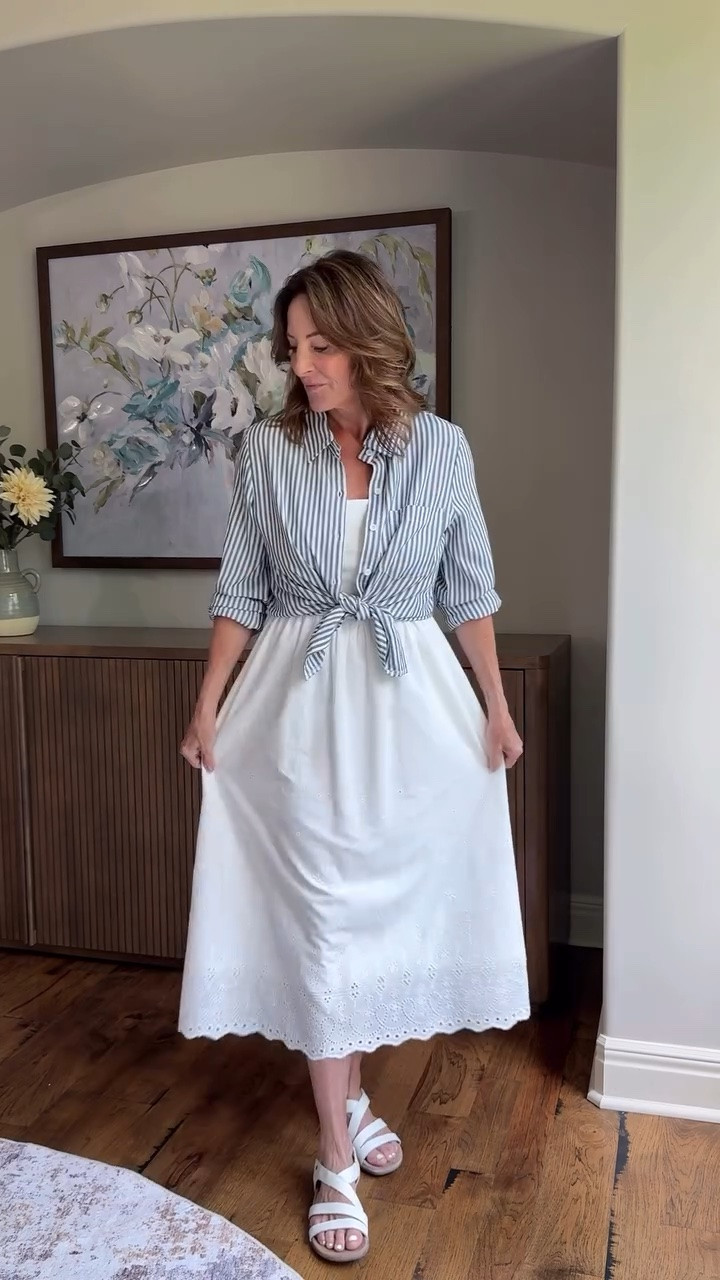 Not every piece deserves space in a carry-on.

This striped button-down does because it works so many different ways. I can wear it tied over a dress, open with a casual outfit, or buttoned up with jeans for a more polished look.

When I pack, I look for pieces that create multiple outfits—not more luggage.

#TravelStyle
#CarryOnPacking
#WomenOver50Style
#VacationOutfits
#TravelCapsule