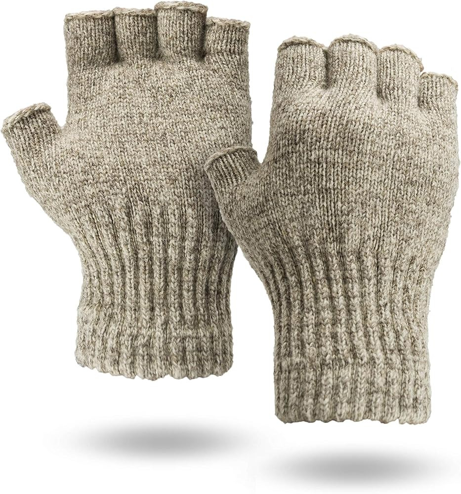 Fingerless Ragg Wool Gloves Made in the USA Style 351 | Amazon (US)