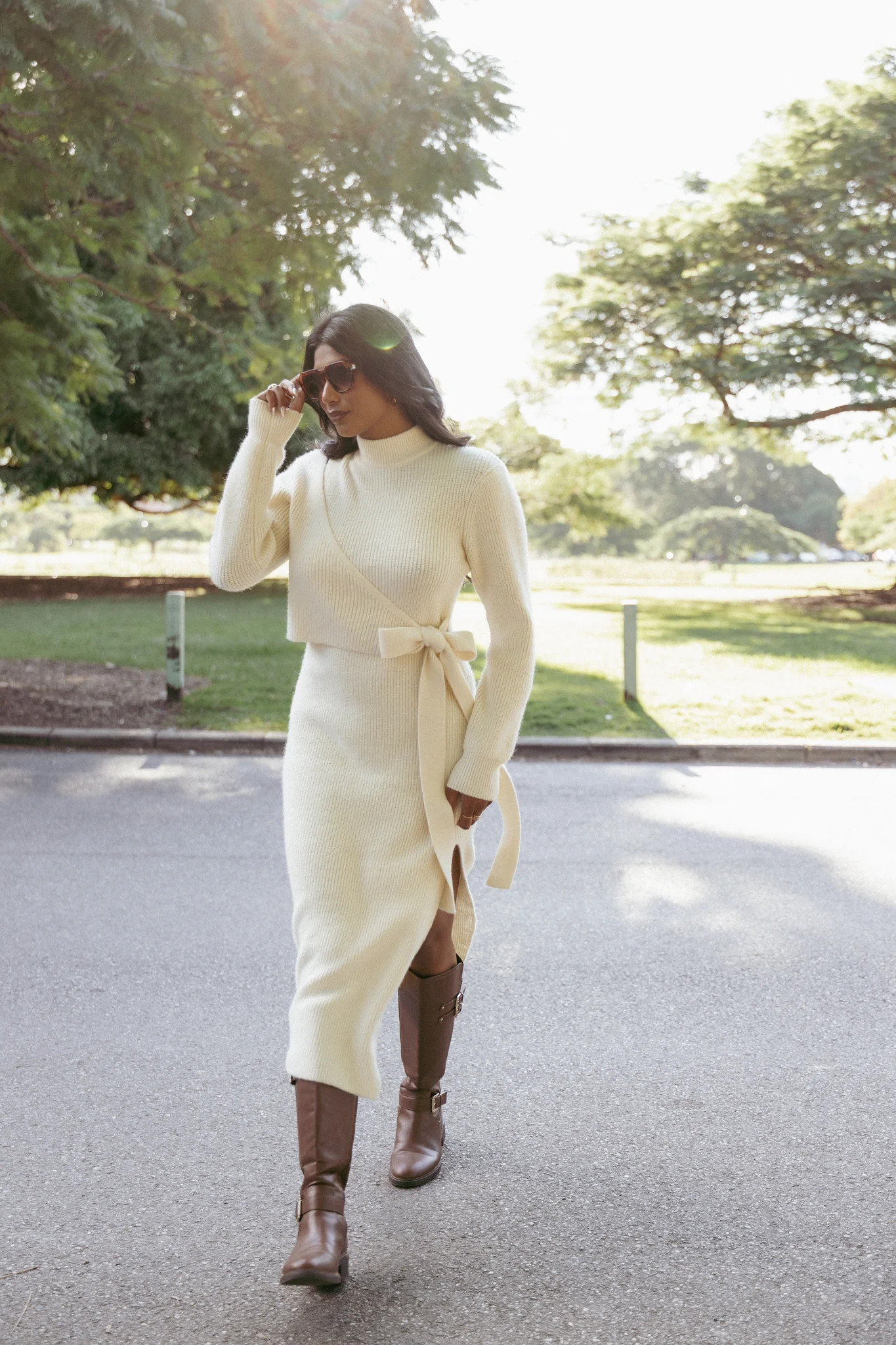 Aerin Knit Dress - Cream | Petal & Pup (US)