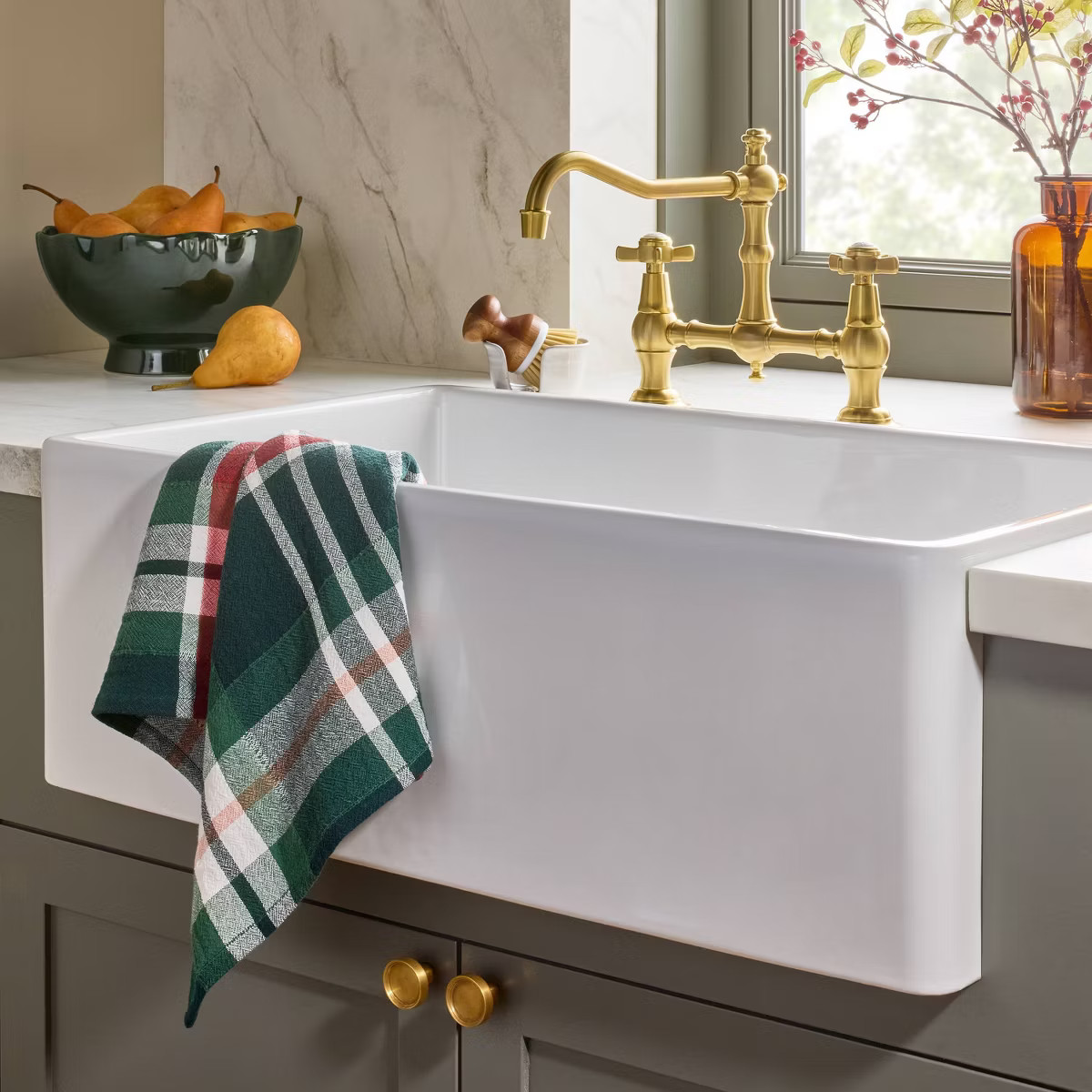 2.8L Stoneware Reactive Glaze Footed Serve Bowl Green - Hearth & Hand™ with Magnolia | Target