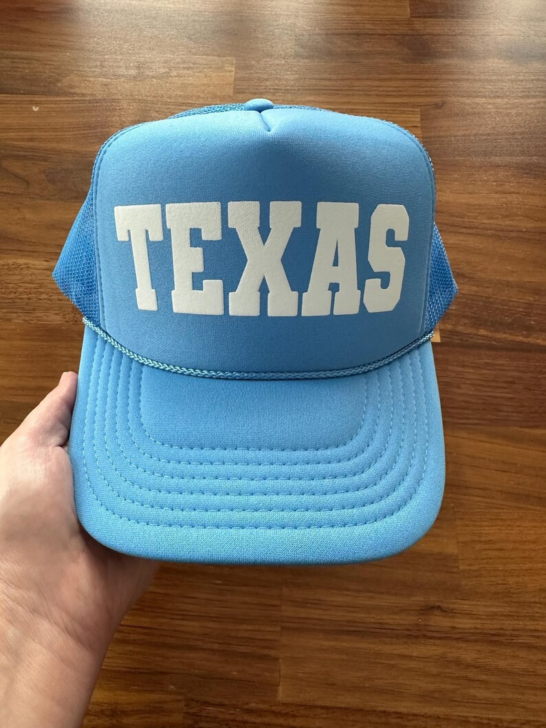 Texas Puff Print Trucker Hat, Texas Custom Trucker Hat, State or City Custom Puff Print Trucker H... | Etsy (US)