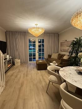 37" Extra Large Chandelier, 14-Light Gold Modern Round Chandelier for Living Room, Tiered Smoke B... | Amazon (US)
