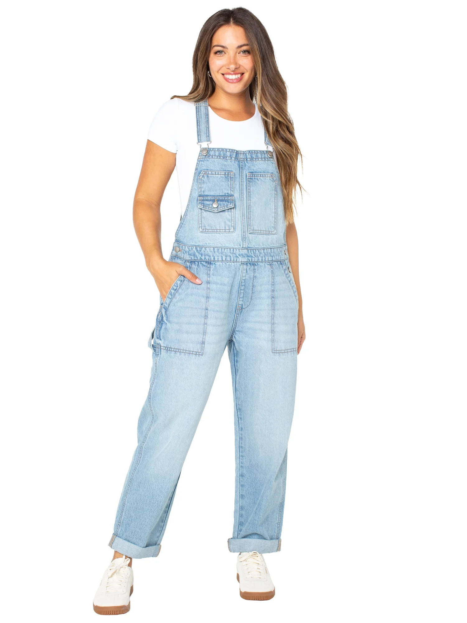 Celebrity Pink Juniors Boyfriend Cuffed Overall | Walmart (US)