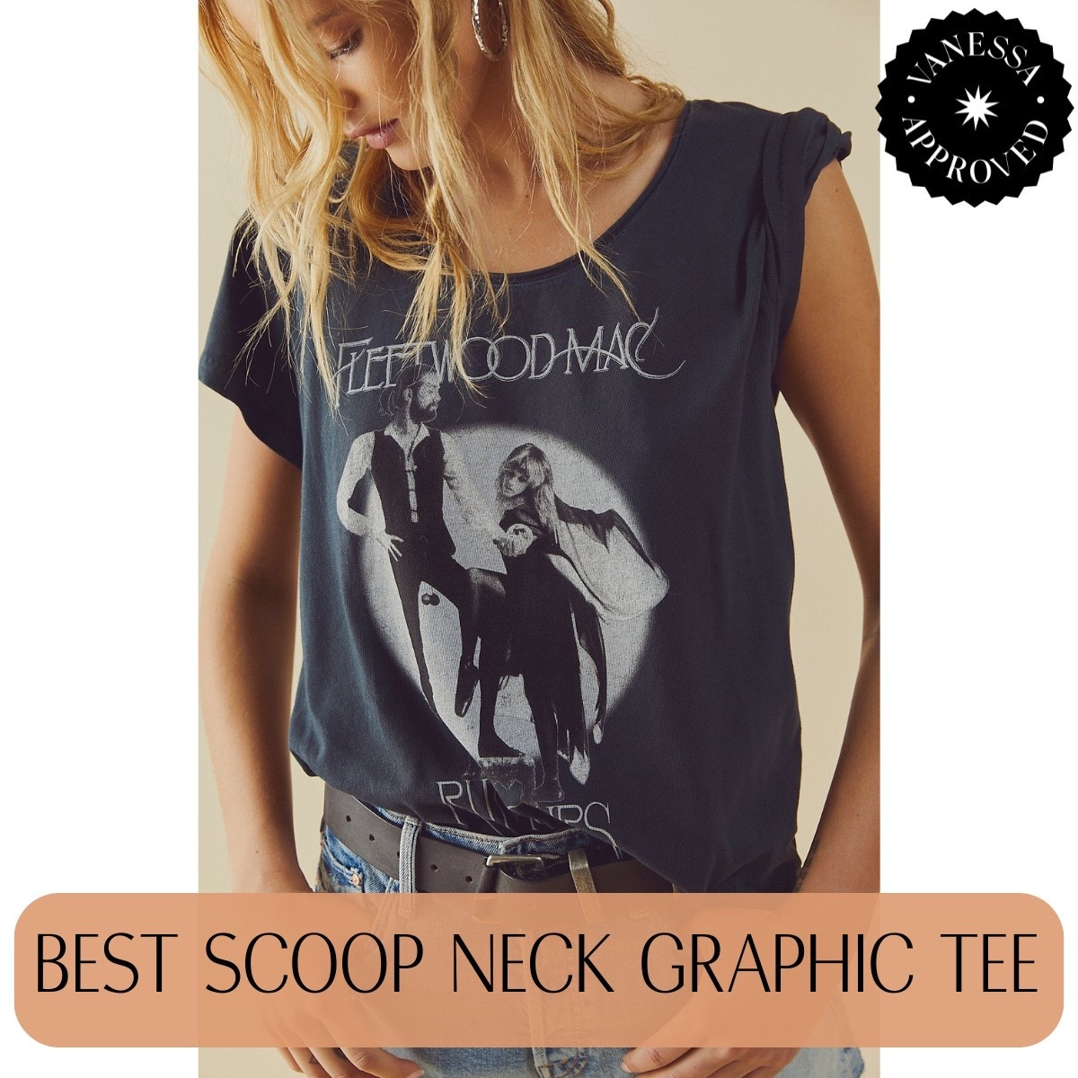 It’s so hard to find a scoop neck graphic tee! And as you may know, scoop necks are one of the most flattering necklines, especially if you are busty. Plus, this tee is soft, 100% cotton, and Fleetwood Mac is universally beloved.

#LTKSeasonal #LTKOver40