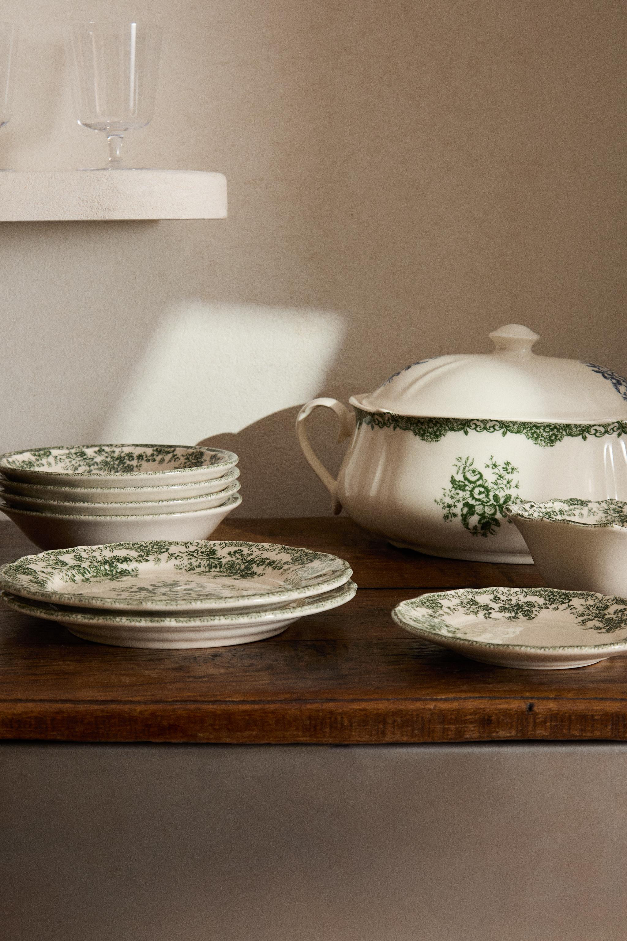 FLORAL EARTHENWARE DINNER PLATE | Zara Canada