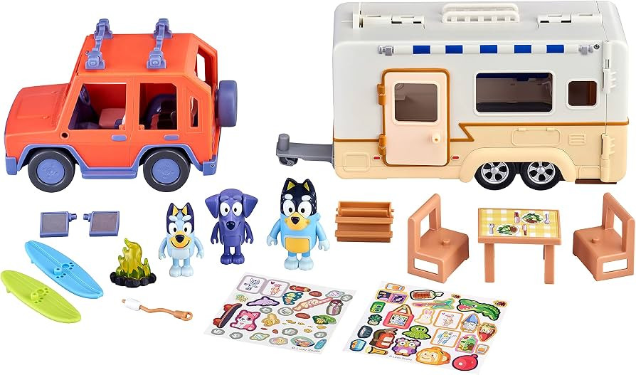 Bluey Ultimate Caravan Adventures - Caravan Playset and Three 2.5-3" Figures & 4WD Family Vehicle... | Amazon (US)