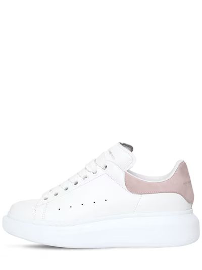 Alexander McQueen - 45mm leather & suede sneakers - White/Light Pink | Luisaviaroma | Luisaviaroma