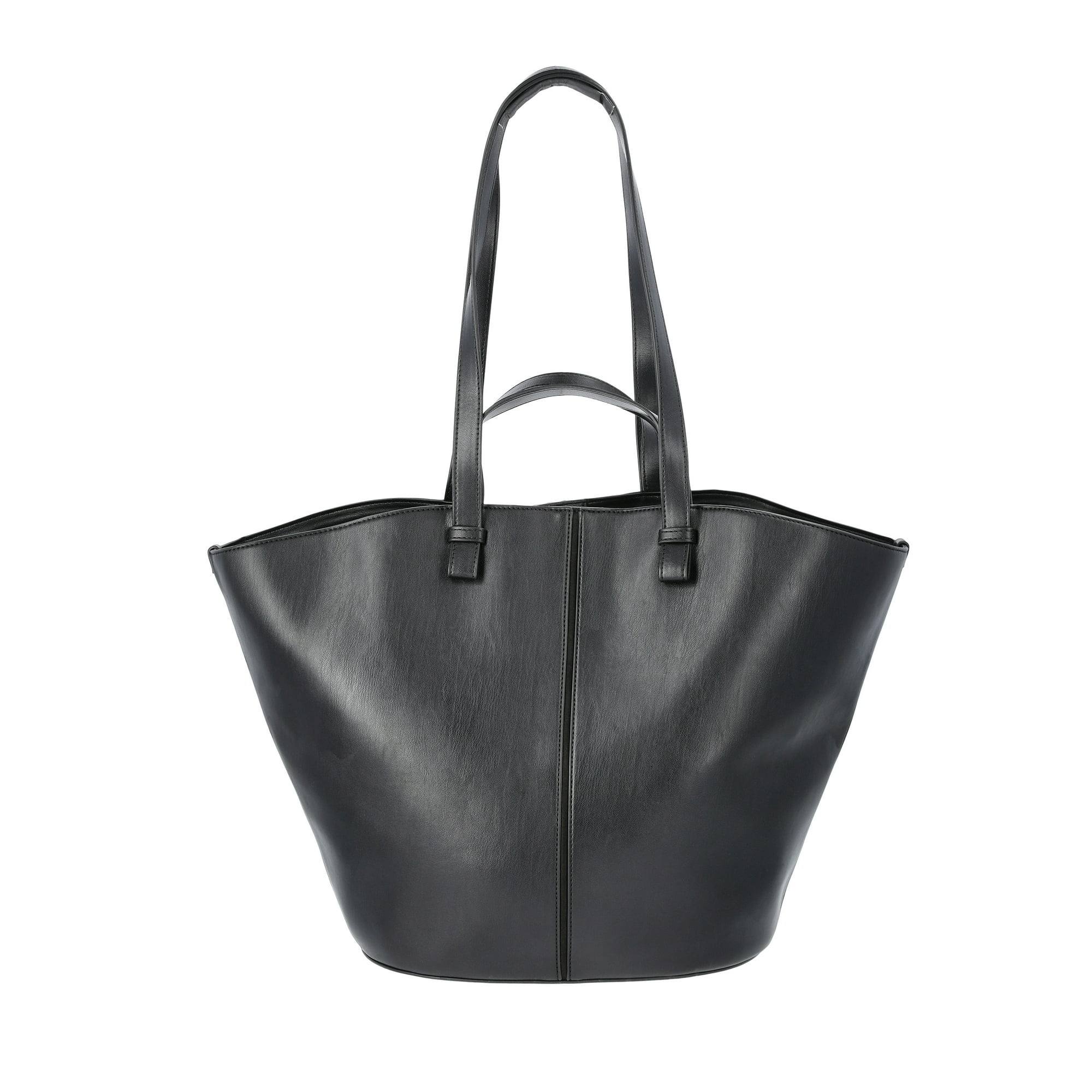 Time and Tru Women's Tulip Tote, Black | Walmart (US)
