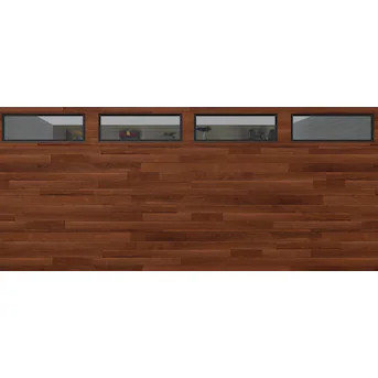 Wayne Dalton 8300 16-ft x 7-ft 12.12 R-Value Insulated Medium Oak Double Garage Door with Windows | Lowe's