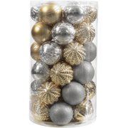 Holiday Time 41-Piece 60MM Shatterproof Ornament set, Classic Gold & Silver | Walmart (US)