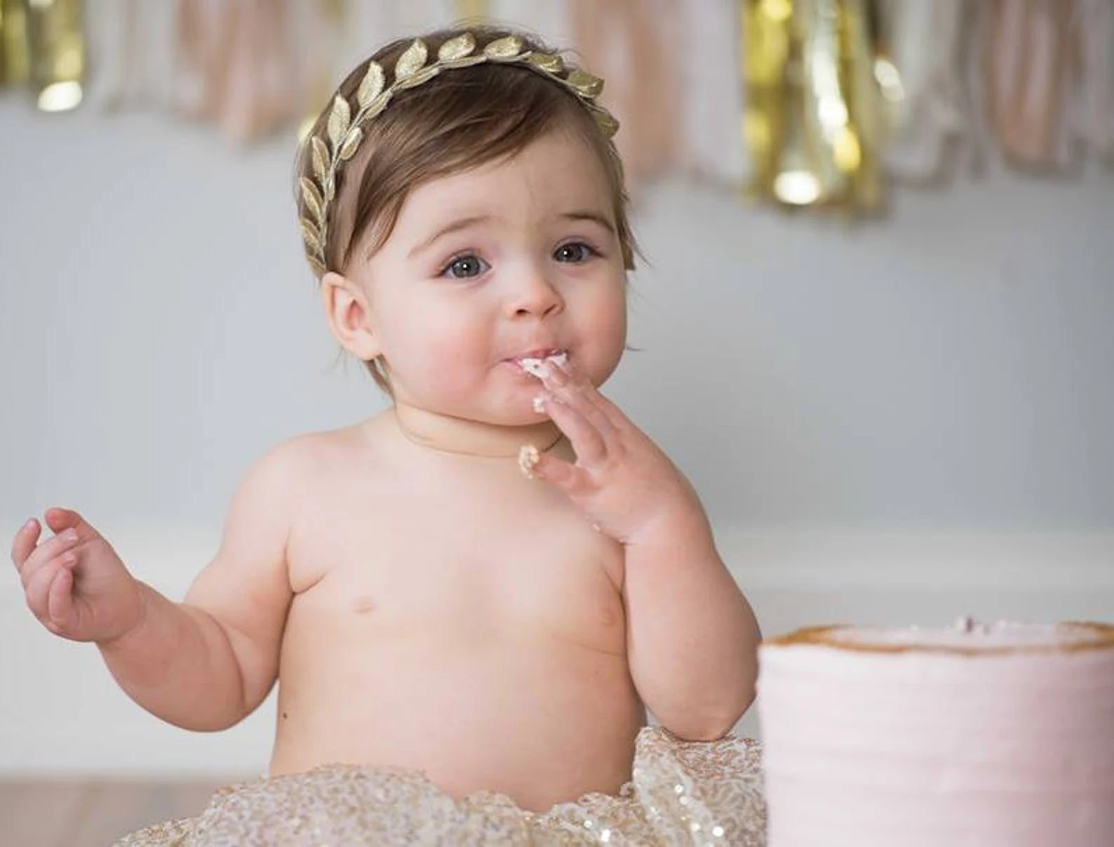 The Eloise Headband ~ Double Gold or Silver Leaf Heaband. Gold Or Sliver Leaf Crown. Newborn Baby... | Etsy (US)