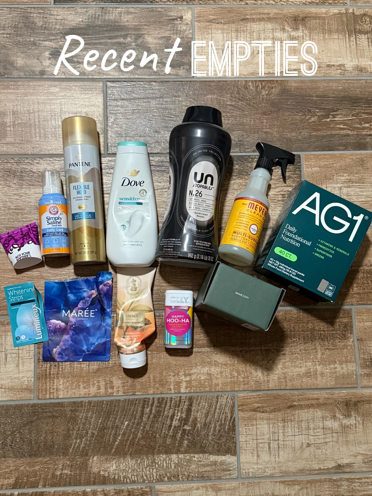 Recent empties, beauty empties, skincare empties, household essentials, dayinmylife, grwm, amazon finds, target finds, daily supplements, bath & bodyworks