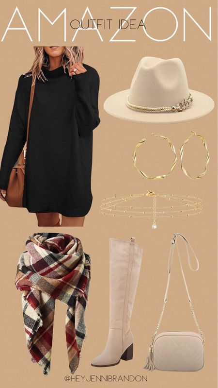 Amazon outfit idea 

Fall style// fall fashion// fall outfit// fall// sweater dress// hat// boots// knee boots 

#LTKSeasonal #LTKunder50 #LTKstyletip