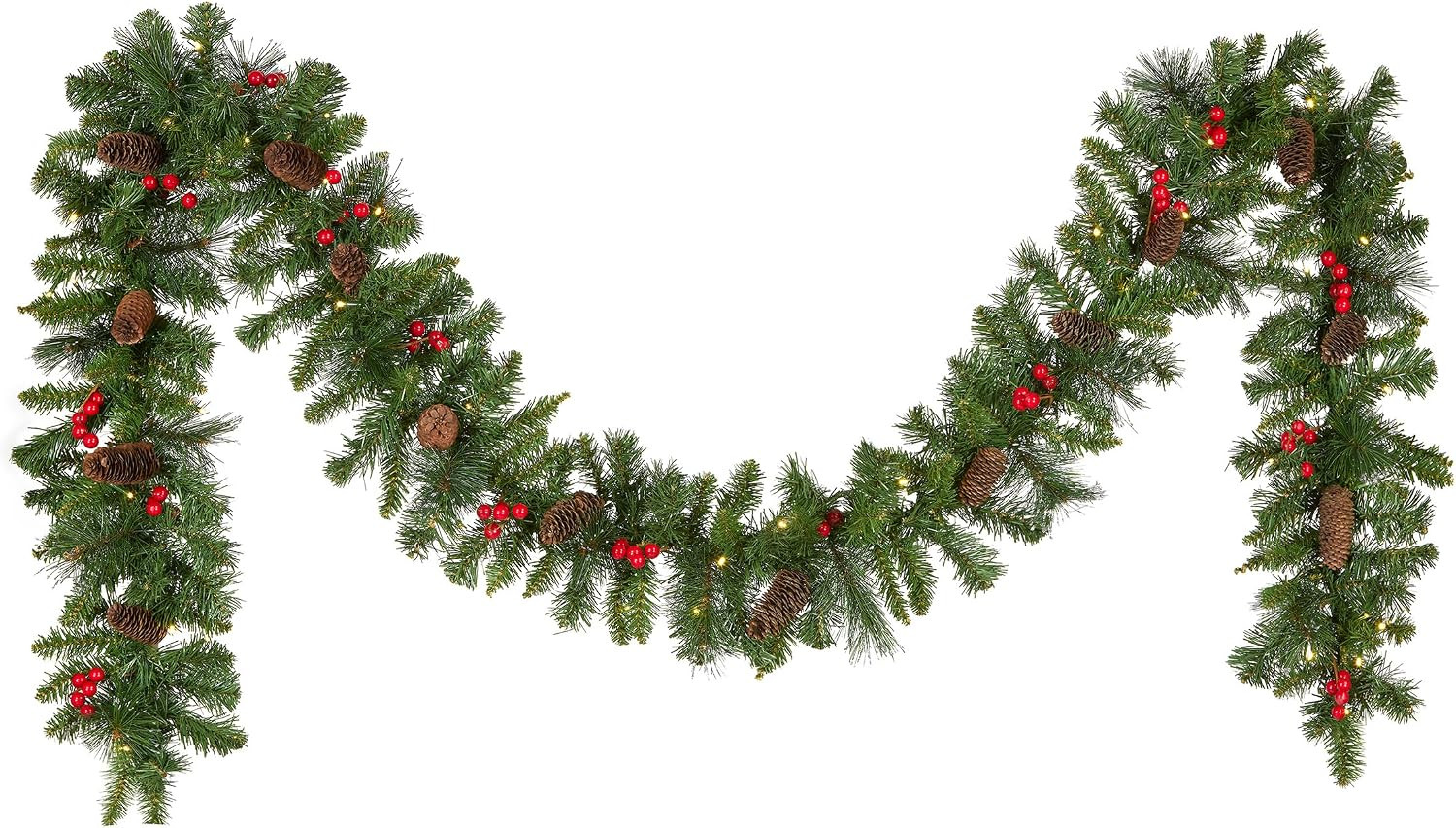 National Tree Company 9ft Pre-Lit Crestwood Spruce Christmas Garland | Amazon (US)
