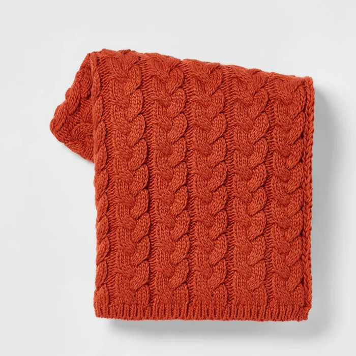 Solid Chunky Cable Knit Throw Blanket - Threshold™ | Target