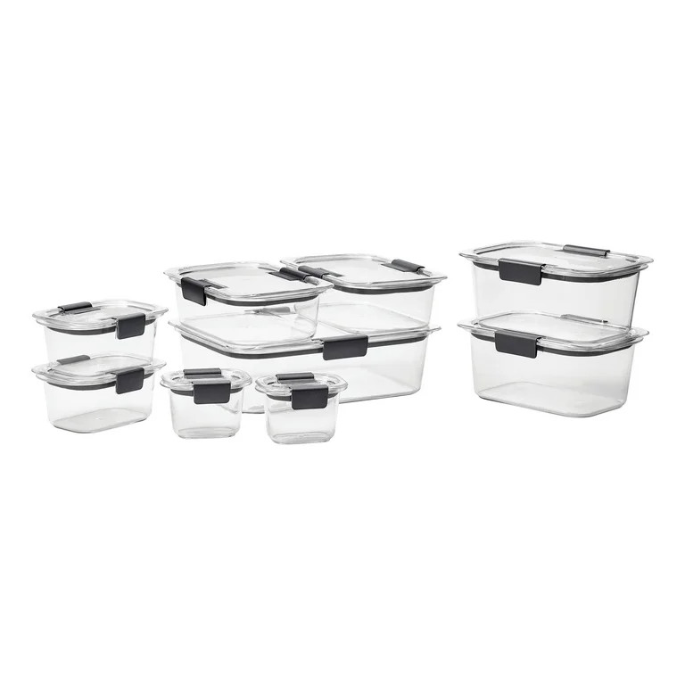 Rubbermaid Brilliance 18 Pc Clear Tritan Food Storage Set, Leak-Proof, BPA Free - Walmart.com | Walmart (US)