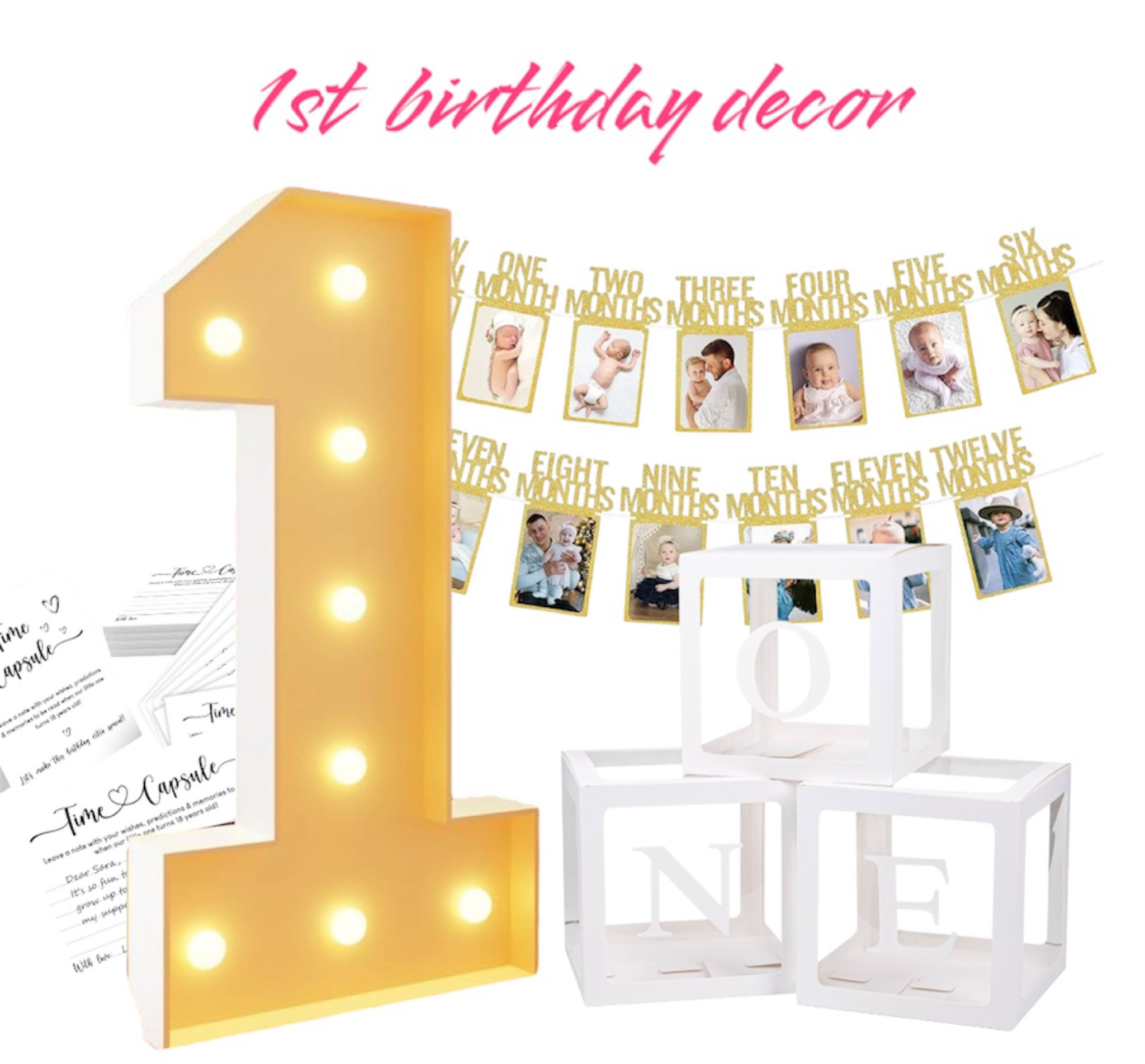 Definate decor must haves for a 1st birthday celebration! 
#kidsbirthday #birthday #decor 

#LTKFamily #LTKFindsUnder50 #LTKKids