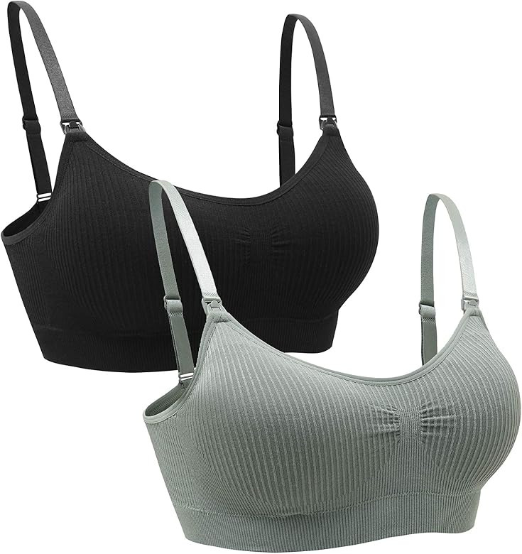 Suekaphin 2PACK Nursing Bra Wireless Bra Women's Sleeping Maternity Bra Breastfeeding Bra | Amazon (US)