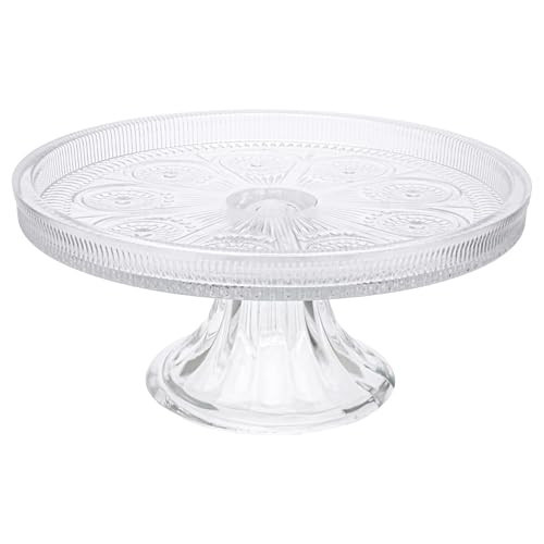 Boston International Vintage-Inspired Glass Cake Stand Round Pedestal for Desserts Cupcakes & Pie, 8.25" x 3.5", Clear Codi | Amazon (US)