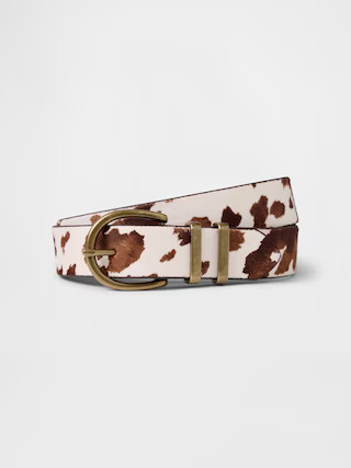 Cow Print Calf Hair Belt | Gap (US)