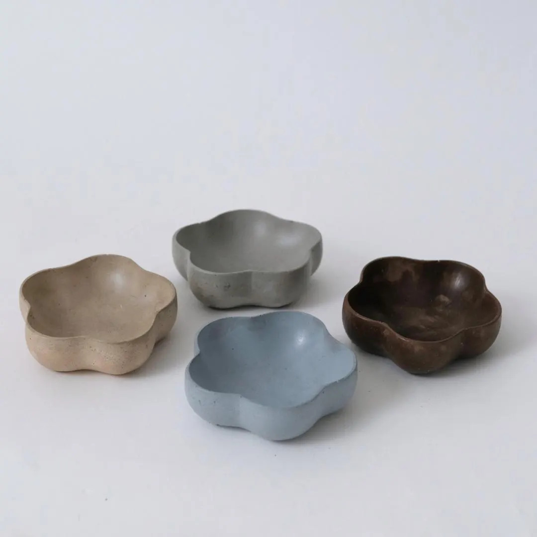 Flower Trinket Jewelry Dish | Handcrafted Cement Decor | Neutral Minimalist Colors - Etsy | Etsy (US)