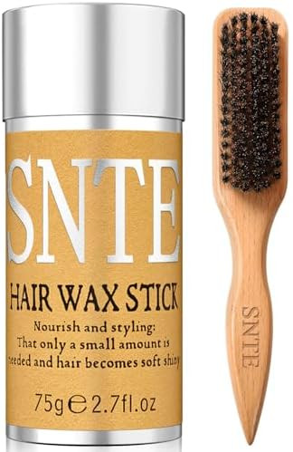 Slick Back Hair Brush, Hair Wax Stick Set - Boar Bristle Brush for Fine to Medium Hairs - Smooth ... | Amazon (US)