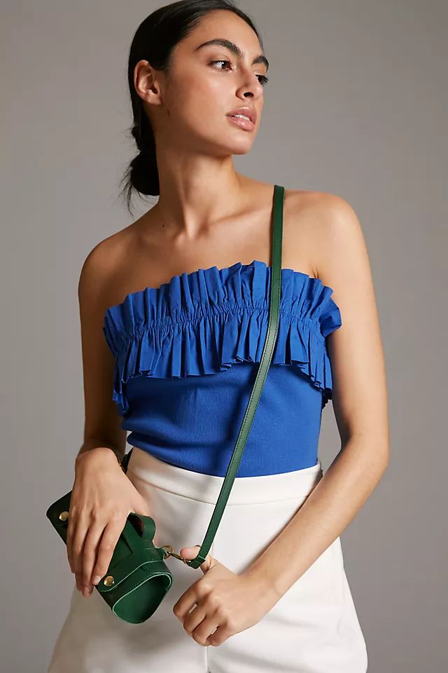 Maeve Poplin Ruffle Tube Top | Anthropologie (US)