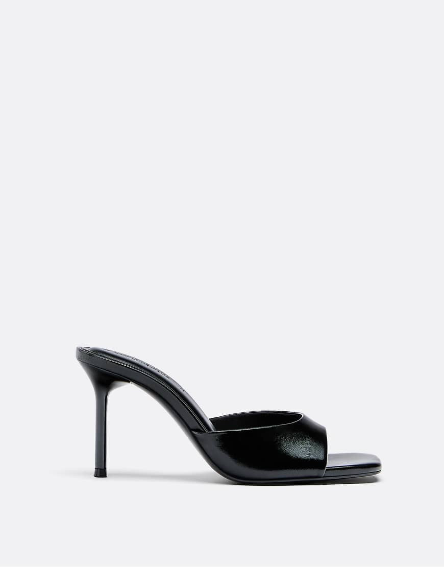 Stradivarius High heeled mules in black in black | ASOS (Global)