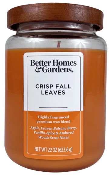 Better Homes & Gardens 22oz Crisp Fall Leaves Scented Single-Wick Jar Candle - Walmart.com | Walmart (US)