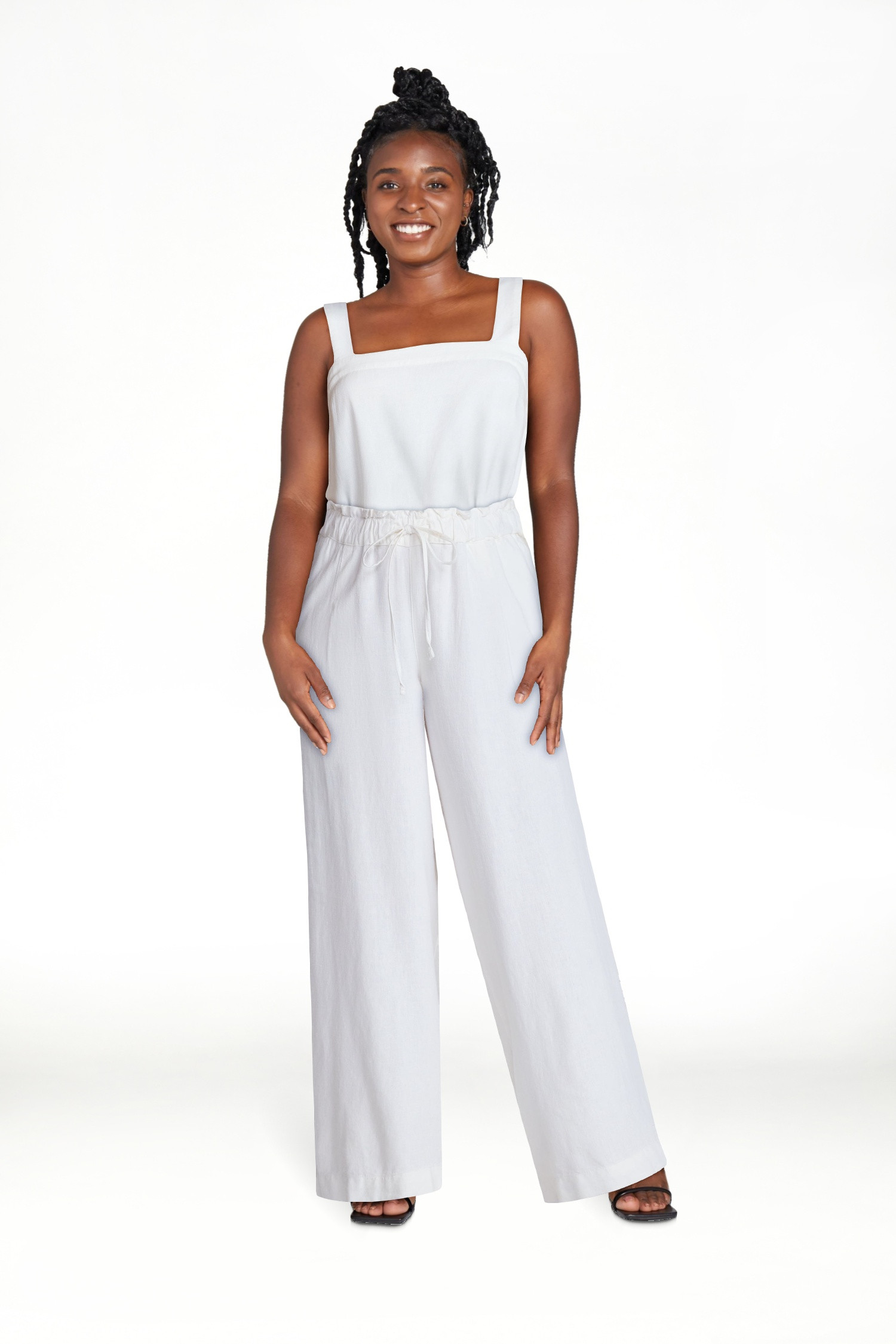 Time and Tru Women's Wide Leg Linen Blend Pants, Sizes XS-4X | Walmart (US)