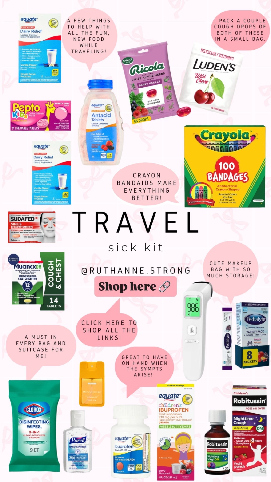 Travel Tip Thursday: The Sick Kit! I like to pack the essentials when it comes to traveling and that includes medicine. 💊 

#LTKmomlife #LTKHome #LTKTravel