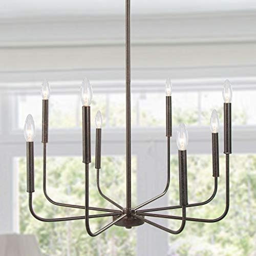 LALUZ Chandeliers, Dining Room Lighting Fixtures Hanging, Chandelier Light Fixture with Dark Brow... | Amazon (US)