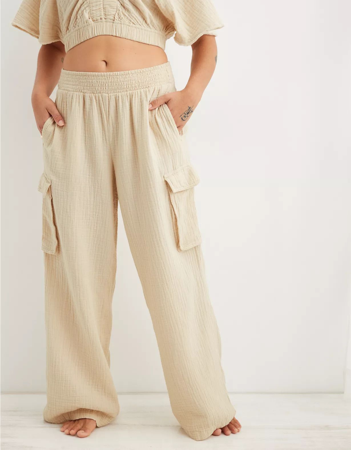 Aerie High Waisted Pool-To-Party Cargo Pant | American Eagle Outfitters (US & CA)