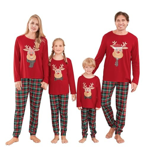 WephuPSho Christmas Pajamas Family Matching Pjs Sets Xmas Pjs Holiday Family Sleepwear Set for Adult Kids(#K-3, Baby, 9 Months) | Amazon (US)