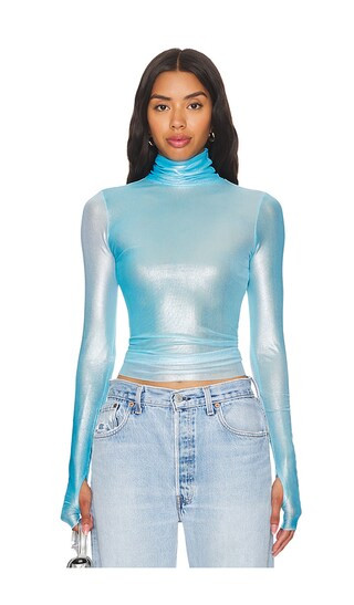 AFRM Zadie Top in Baby Blue. - size XXS (also in 1X, 2X, 3X, L, M, S, XL, XS) | Revolve Clothing (Global)