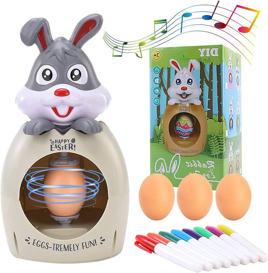 vizethru Egg Decorator Kit, Easter Egg Bunny Painting Spinner, Includes 3 Eggs and 8 Color Quick ... | Amazon (US)