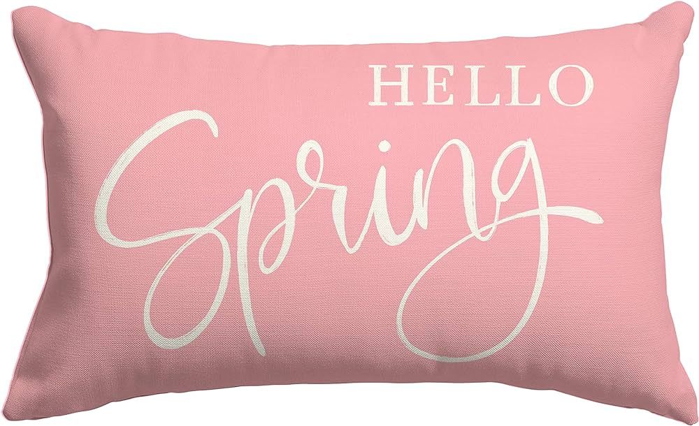 Pink Spring Pillow Covers 12x20 inch Hello Spring Lumbar Throw Pillow Covers Spring Cushion Case ... | Amazon (US)