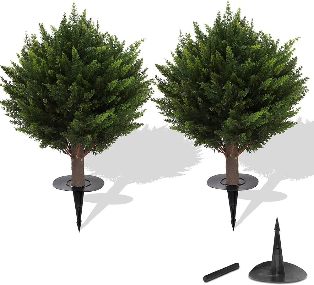 15.7 inch Height Set of Two Artificial Cypress Topiary – Breathe Life & Lushness into Any Space... | Amazon (US)