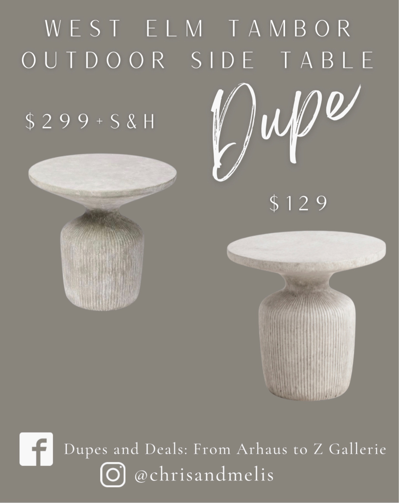 Crazy similar dupe for the West Elm Tambor Outdoor Side Table! Almost 60% off and free shipping with code SHIP89

#LTKsalealert #LTKhome #LTKfindsunder100