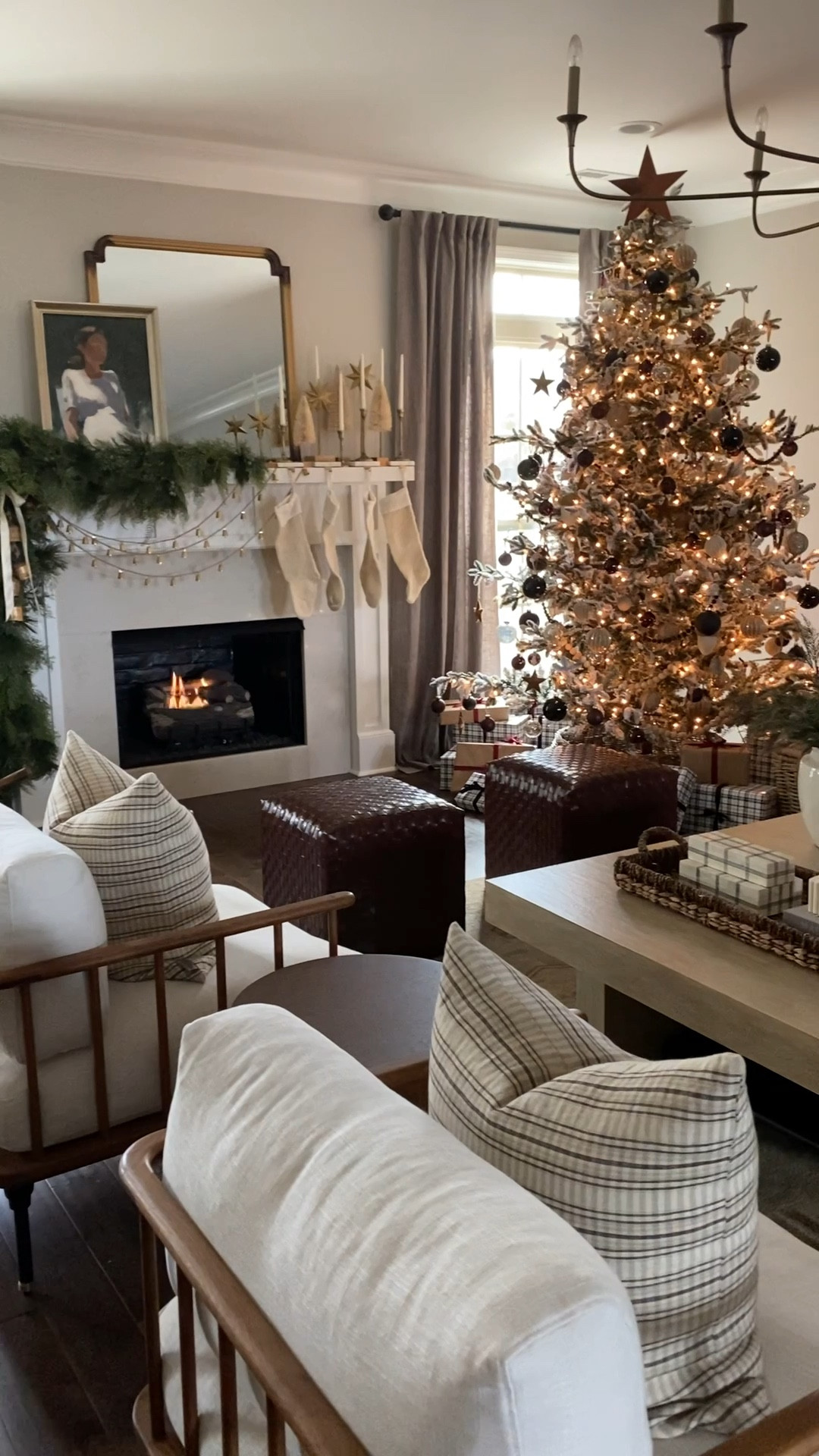 Family room, family room Christmas tree, Christmas mantle, flocked Christmas tree, neutral Christmas decor


#LTKhome #LTKfamily