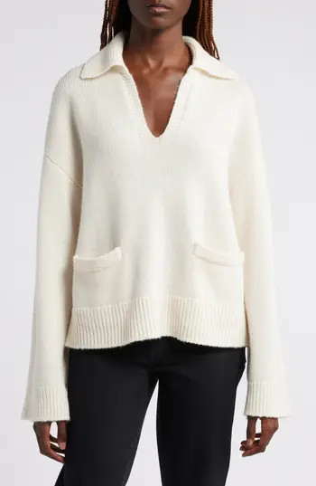 rag & bone Danica Wool & Cashmere Polo Sweater in Ivory at Nordstrom Rack, Size Medium | Nordstrom Rack