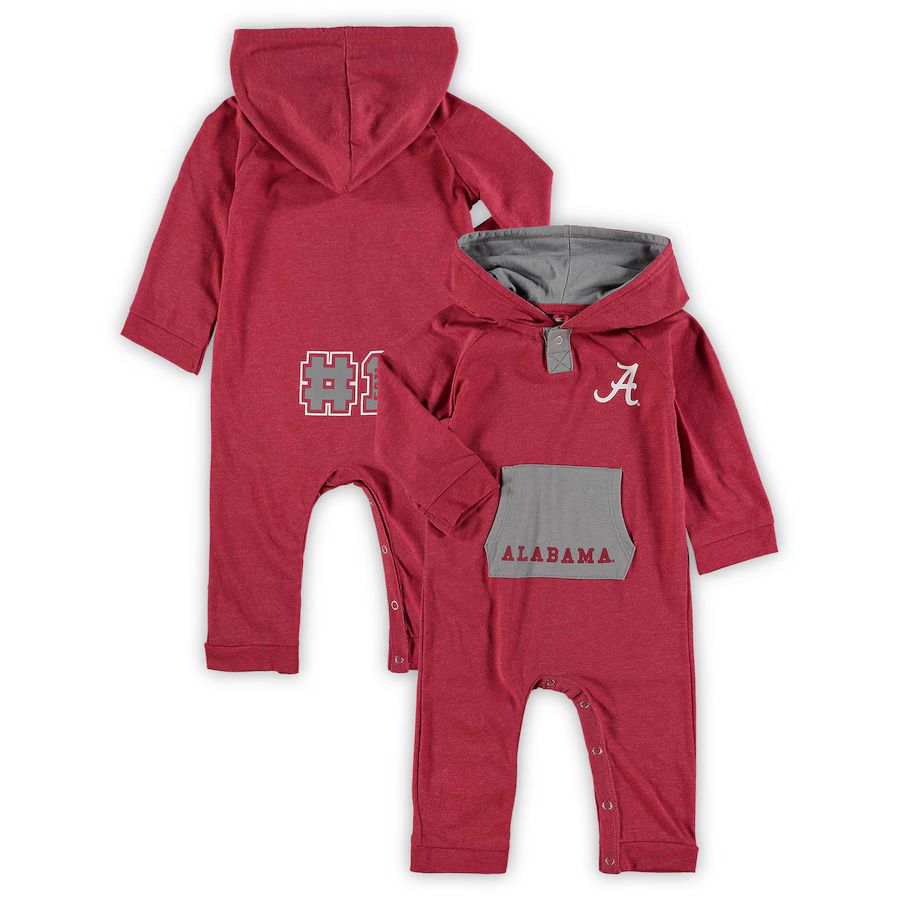 Alabama Crimson Tide Colosseum Newborn & Infant Henry Pocketed Hoodie Romper - Crimson | Fanatics