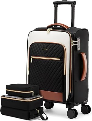 LOVEVOOK Carry On Luggage 22x14x9 Airline Approved,20 Inch Carry-on Suitcase for Women,Softside S... | Amazon (US)