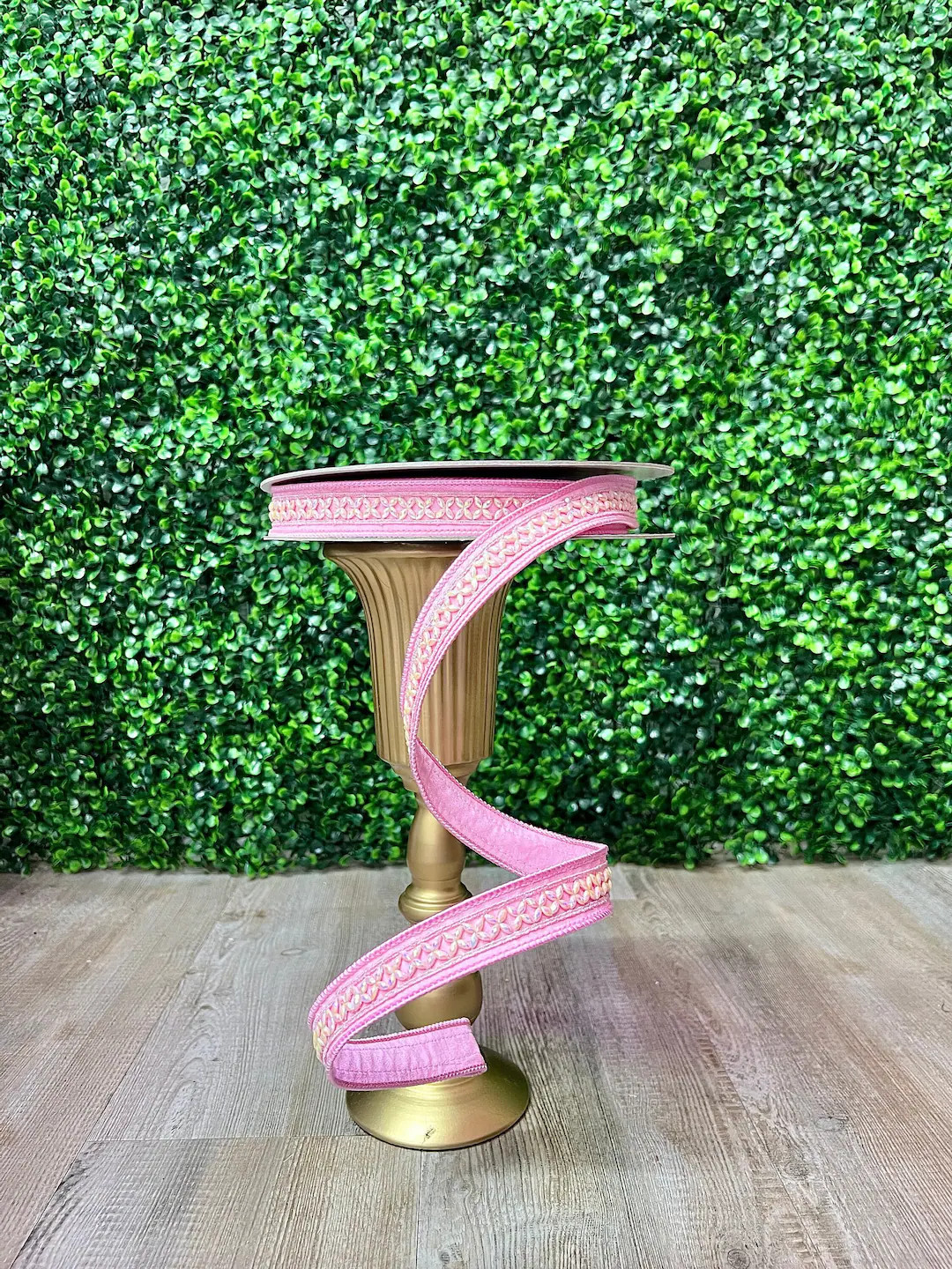 1 inch Pink with Opalescent Jewel Ribbon - Farrisilk - 10 yards - Wired | Etsy (US)