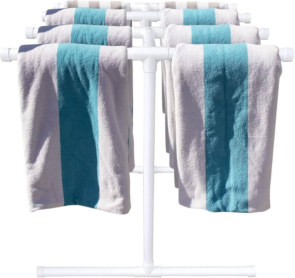 Towel Rack - Poolside Storage Organizer for Drying Wet Towels, Floats, Noodles, Paddles, (37.5" L... | Amazon (US)