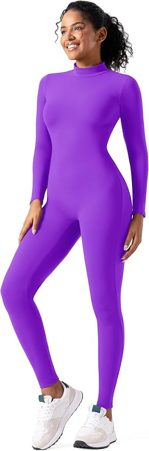 speerise Women Bodysuit Rompers Long Sleeve Jumpsuits Leotards One Piece Tummy Control Yoga Worko... | Amazon (US)