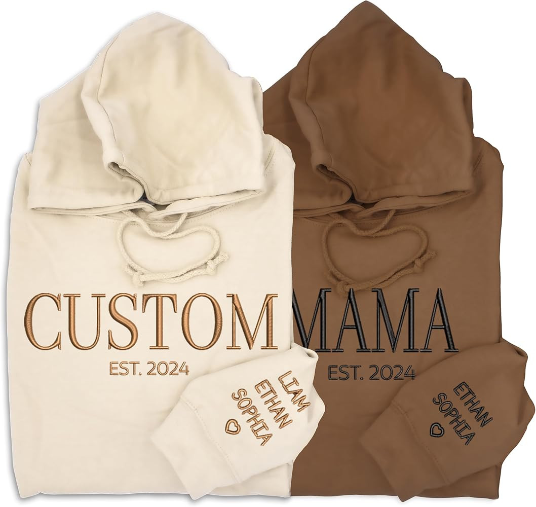 LOVELYPOD Custom Embroidered Grandma Sweatshirt with Kids Name on Sleeve, Mothers Day Shirt, Gift... | Amazon (US)