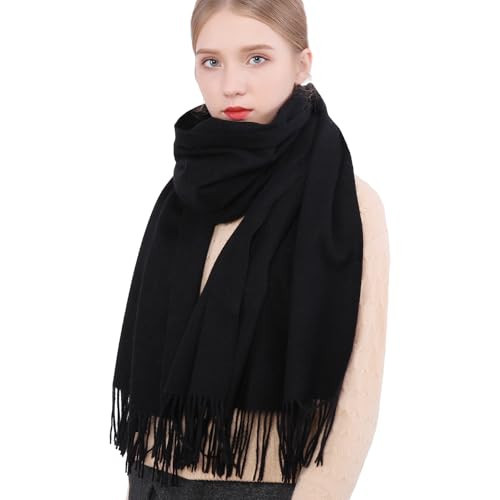 RIIQIICHY Winter Scarf for Women Black Pashmina Shawls Wraps for Evening Dresses Large Warm Soft Scarves | Amazon (US)