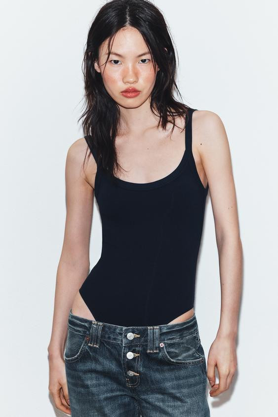 COTTON STRAPPY BODYSUIT | Zara UK